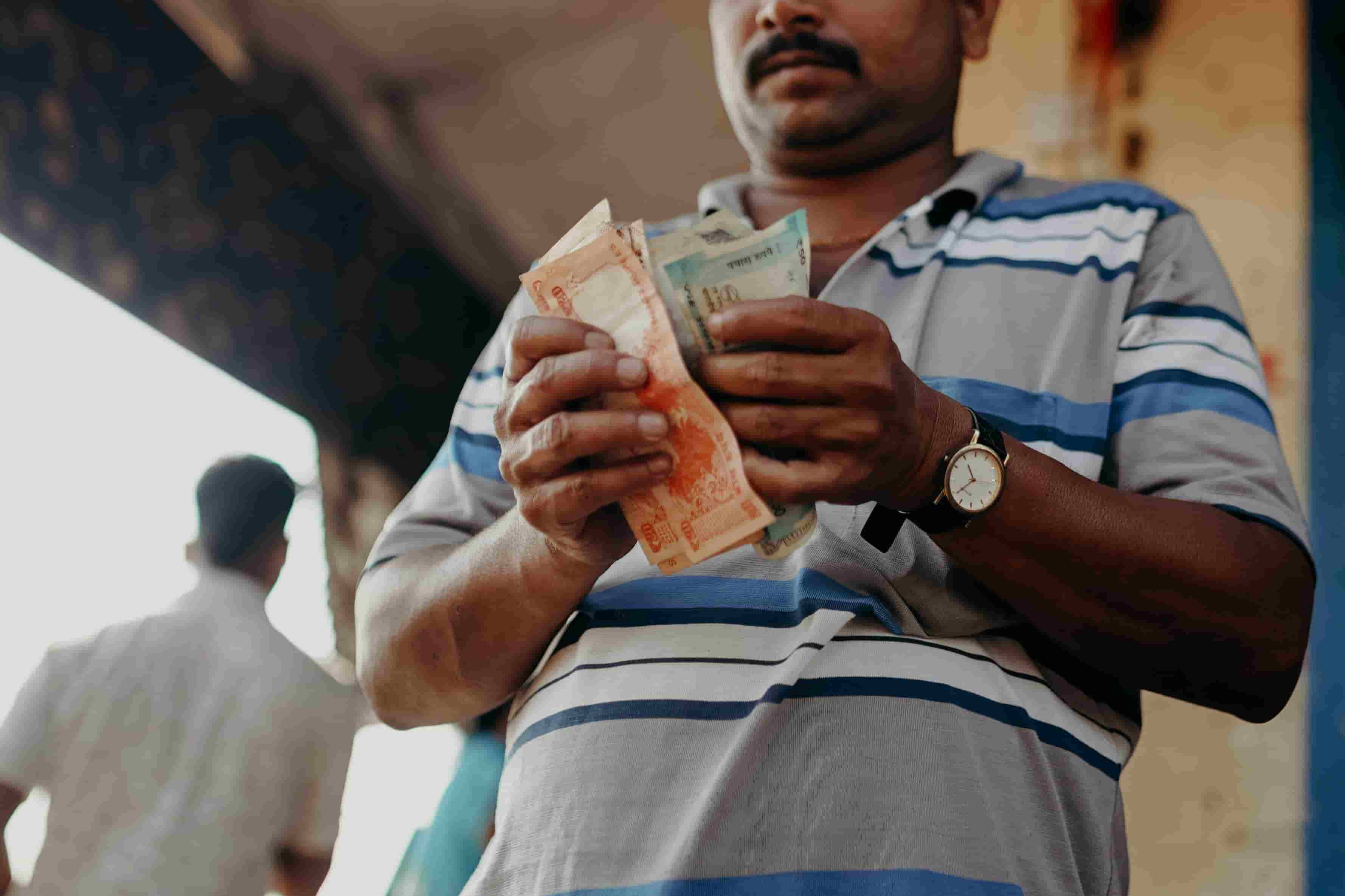 Business Person counting their salary